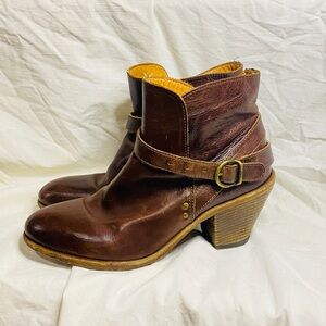 Fiorentini & Baker Italian made brown leather ankle boots heeled 39 us 9